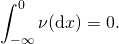 \[ \int_{-\infty}^0 \nu(\mathrm{d}x) = 0. \]