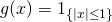 g(x) = \mathrm{1}_{\{ \vert x \vert \leq 1 \}}