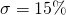 \sigma = 15\%
